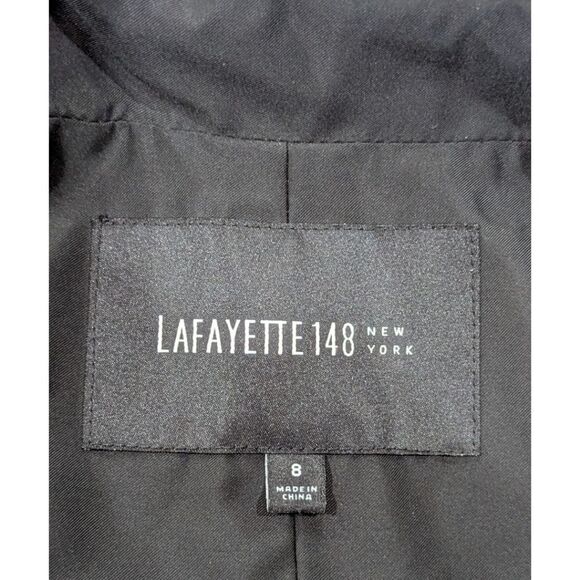 Lafayette 148 New York Mixed Media Jacket Nylon w/ Wool Two Tone Black and Grey - Picture 7 of 8